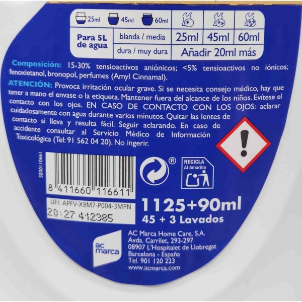 Norit detergente liquido a mano 1125 + 90 ml